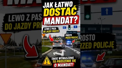 Lewy skręt z pasa do jazdy prosto i to przed policją  Co tu poszło nie tak? #shorts