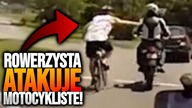 ROWERZYSTA POPCHNĄŁ JADĄCEGO MOTOCYKLISTE! - LUDZIE VS MOTOCYKLIŚCI!