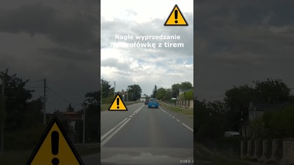 Nagłe wyprzedzanie na czołówkę z tirem #shorts #rikordwidjo