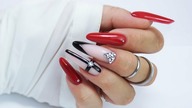 elegant red and black nails / NTN PREMIUM