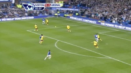 Premier League sezon 2010/2011 Everton - Arsenal INTERWENCJA FABIAŃSKIEGO nr. 2