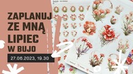 Planowanie lipca w bullet journalu - Notes DREAM & CREATE, Tosiakowe naklejki i papiery