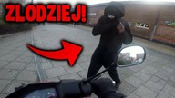 ZAMASKOWANY MĘŻCZYZNA KRADNIE MOTOCYKL