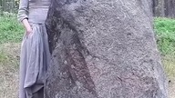 Gmina Dziewieniszki w rej.  solecznickim.  Mitologiczny kamień Mokas.  Publicystka Alwida Bajor