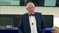 [ENG] Janusz Korwin-Mikke: Kto daje zasiłki, ten ma krew na rękach 07.09.2015