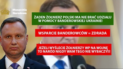 PREZYDENCIE NAR&Oacute;D NIE WYRAŻA ZGODY NA DOŁĄCZNIE DO WOJNY! NIE WSPIERAMY KAT&Oacute;W POLAK&Oacute;W!