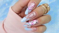 cute marine nails art tutorial / Allepaznokcie Molly Lac