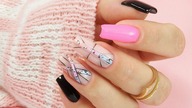 Flowers geometric nails art tutorial / Allepaznokcie Molly Lac