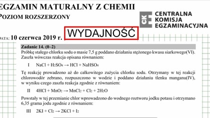 Próbkę stałego chlorku sodu o masie 7,5 g poddano ... ZADANIE 14 CKE 2019 CZERWIEC.  #CHEMIA v1