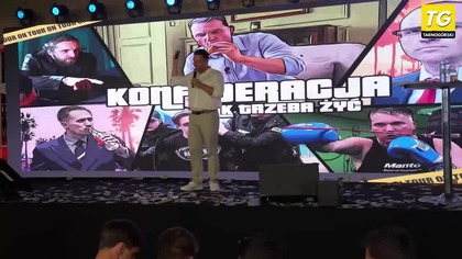 Sławomir Mentzen rzucał ''banknotami" w widownię. Polityczne SHOW 2023r.