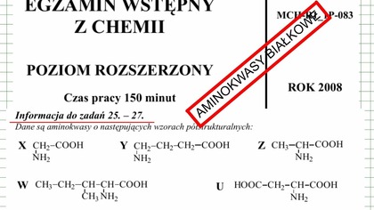 ZADANIE 25, 26, 27 AM2008 AMINOKWASY BIAŁKOWE DIASTEREOIZOMERY PEPTYDY WIĄZANIE PEPTYDOWE
