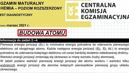 ZADANIE 2, 3 I 4 CKE 2021 MARZEC ENERGIA JONIZACJI.  #chemia #chemistry