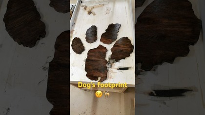 Też miewacie nietypowe realizacje ? :) #dog #footprint #woodworking #wood #woodworkingcommunity
