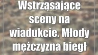 Wstrząsające sceny na wiadukcie.  Młody mężczyzna biegł pod pociąg
