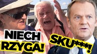 Zwykły SKUR**!Spasione WIEPRZE! Polacy gruzują Tuska i Kaczyńskiego