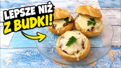 Chrupiące bułeczki zapiekane z pieczarkami i kiełbasą  lepsze niż z budki!!