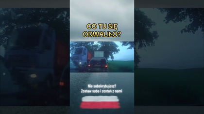 Jazda na zderzaku na wąskiej drodze.  Sekunda i karambol! #droga #wypadek #uwaga #polscykierowcy