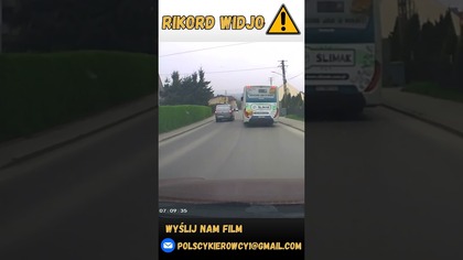 Wyprzedzanie na czołówkę, milimetry od zderzenia #shorts #rikordwidjo #polscykierowcy #dashcam