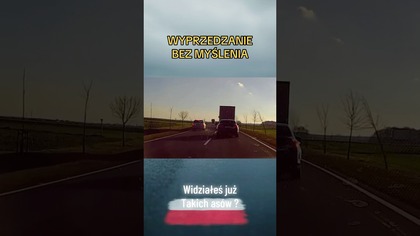 Wyprzedzał bez planu i musiał uciekać  Po co to ryzyko? #droga #kierowcy #brawura #bezpieczeństwo