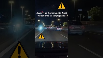 Awaryjne hamowanie Audi, wjazd z impetem w tył #shorts #rikordwidjo