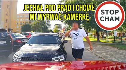 Jechał pod prąd i chciał mi wyrwać kamerkę #2339 Wasze Filmy