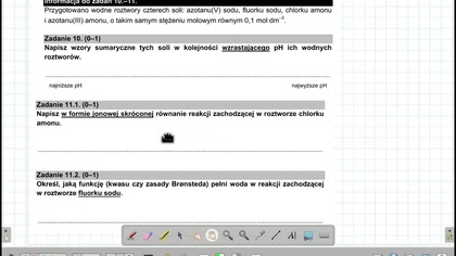 Przygotowano wodne roztwory czterech soli: azotanu(V) sodu, fluorku sodu, chlorku amonu i azotanu(III) amonu, o takim samym stężeniu molowym r&oacute;
