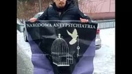 Protest przeciwko propsychiatrycznemu spotkaniu.