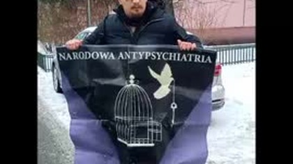Protest przeciwko propsychiatrycznemu spotkaniu.