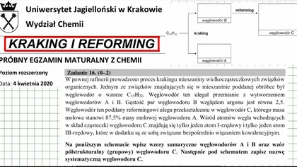 ZADANIE 16 UJ 2020 ROPA NAFTOWA KRAKING I REFORMING