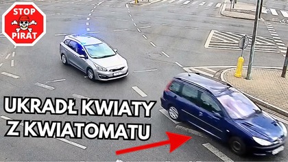 Policyjny pościg za 24-letnim złodziejem kwiatów z promilami, bez prawa jazdy.  STOP PIRAT