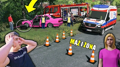 POJECHAŁEM ZA STRAŻĄ NA WYPADEK SEBA ROZWALIŁ BMW NA DRZEWIE KUPUJE NOWE MASZYNYMĄŻ I ŻONA35