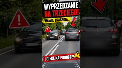 Wyprzedzanie na trzeciego o krok od tragedii!  #shorts #droga #wypadek