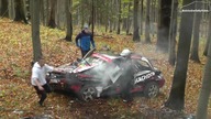 Potężny wypadek na 49 Rajdzie Dolnośląskim