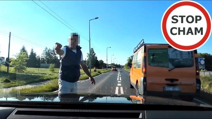 Szaleniec w dostawczaku zabawia się w szeryfa bo nie patrzy na drogę ...  #1870 Wasze Filmy