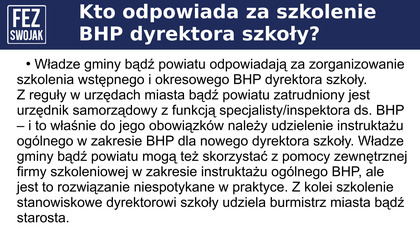 Szkolenie BHP dotyczące nauczycieli oraz szkół v.  2. 0