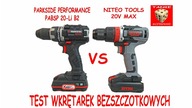 PARKSIDE PERFORMANCE PABSP 20-Li B2 vs NITEO TOOLS 20V MAX - TEST Tanich Wkrętarek Bezszczotkowych
