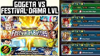 FESTIVAL OF BATTLE SSJ DAIMA GOKU & GLORIO VS STR FUTURE GOKU TEAM SSJ4 GOGETA INCLUDED 70 turn DBZ