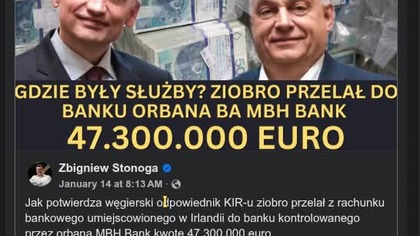 Takie pieniążki przelał Ziobro z Irlandii na Węgry żeby dostać azyl i się urządzić