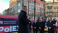 Marek Woch 4 listopada na proteście w Katowicach o sojuszu z Konfederacją Korony Polskiej