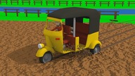 Truck with loader, Tractor and Rickshaw - Yellow Tuk Tuk and Crash - Tractor the Rescue.  Traktor
