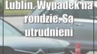 Lublin.  Wypadek na rondzie.  Są utrudnienia w ruchu