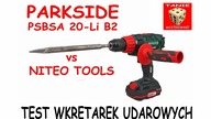 Wkrętarka Udarowa PARKSIDE PSBSA 20-Li B2 vs NITEO TOOLS Impact Drill TEST 2019