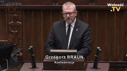 Grzegorz Braun czyli wielki powr&oacute;t MISTRZA na m&oacute;wnicę sejmową (07.02.2024)