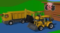traktorek i kopareczka, Tractors and Excavators Stories for Children - various vehicles 