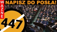 Ważne! Napisz do posła, aby poparł projekt ustawy Stop447