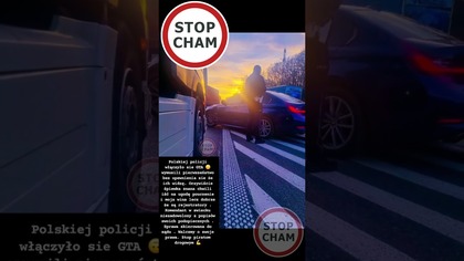 Polskiej policji włączyło się GTA.  #stopcham #policja #autostrada