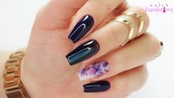 Violet flowers nails art tutorial step by step / Molly Lac / Allepaznokcie