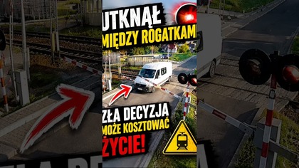  Utknął między rogatkami.  Co zrobiłbyś w takiej sytuacji?  #przejazdkolejowy #polskiedrogi