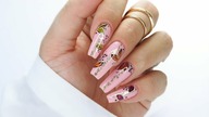 Autumn pink nails art / Allepaznokcie Molly Lac