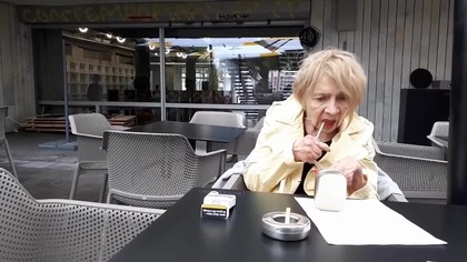 Publicist, journalist Alwida Bajor at ŠMC kavinė, Vilnius [CAC café] Contemporary Art Centre